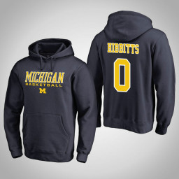 Michigan Wolverines #0 Brent Hibbitts Men's Navy College Basketball Hoodie