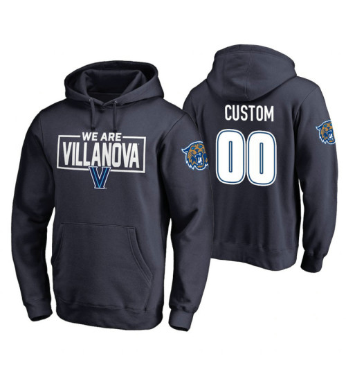 Villanova Wildcats #00 Custom Men's Navy College Basketball Hoodie