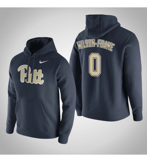 Pittsburgh Panthers #0 Jared Wilson-Frame Men's Navy Pullover Hoodie