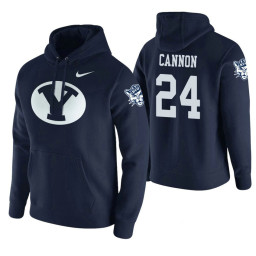 BYU Cougars #24 McKay Cannon Men's Navy College Basketball Hoodie