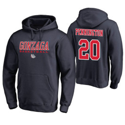Gonzaga Bulldogs #20 Paul Pennington Men's Navy College Basketball Hoodie