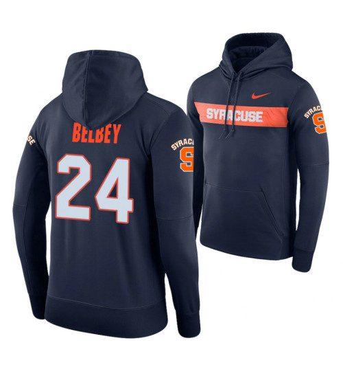 Syracuse Orange #24 Shaun Belbey Men's Navy Pullover Hoodie