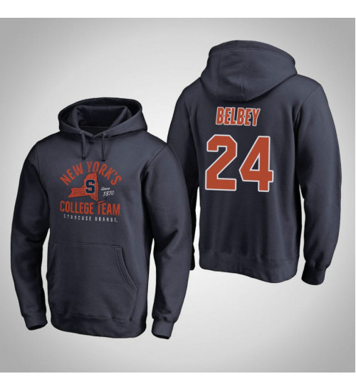Syracuse Orange #24 Shaun Belbey Men's Navy Pullover Hoodie