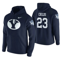 BYU Cougars #23 Yoeli Childs Men's Navy College Basketball Hoodie