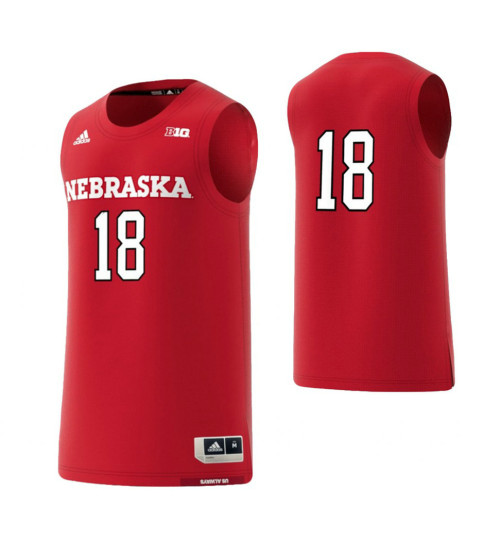 Women's Nebraska Cornhuskers #18 Basketball Adidas Replica College Basketball Jersey Scarlet
