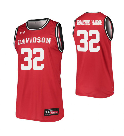 Women's Davidson Wildcats #32 Nelson Boachie-Yiadom Red Replica College Basketball Jersey