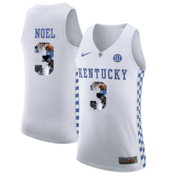 Kentucky Wildcats #3 Nerlens Noel Replica College Basketball Jersey White