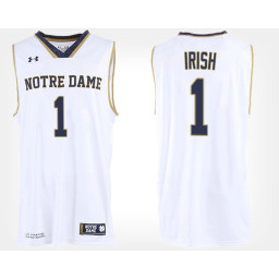 Women's Notre Dame Fighting Irish #1 White Replica College Basketball Jersey