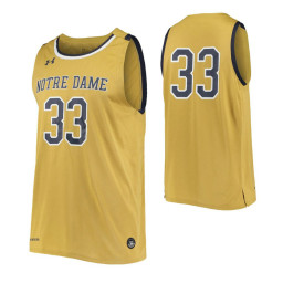 Notre Dame Fighting Irish #33 Authentic College Basketball Jersey Gold
