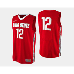 Ohio State Buckeyes #12 Sam Thompson Red Road Authentic College Basketball Jersey