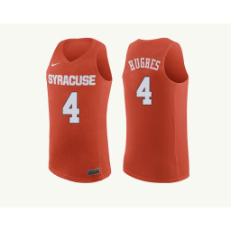 Syracuse Orange #4 Elijah Hughes Authentic College Basketball Jersey Orange