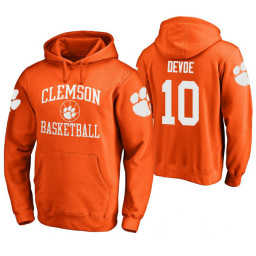 Clemson Tigers #10 Gabe DeVoe Men's Orange College Basketball Hoodie