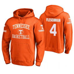 Tennessee Volunteers #4 Jacob Fleschman Men's Orange College Basketball Hoodie