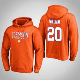 Clemson Tigers #20 Malik William Men's Orange College Basketball Hoodie