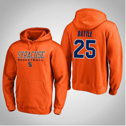 Syracuse Orange #25 Tyus Battle Men's Orange College Basketball Hoodie
