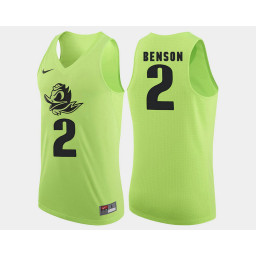Oregon Ducks #2 Casey Benson Apple Green Alternate Authentic College Basketball Jersey