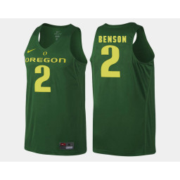 Oregon Ducks #2 Casey Benson Green Road Authentic College Basketball Jersey