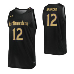 Youth Pat Spencer Authentic College Basketball Jersey Black Northwestern Wildcats