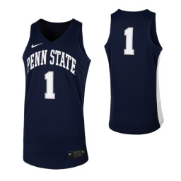 Youth Penn State Nittany Lions #1 Authentic College Basketball Jersey Navy