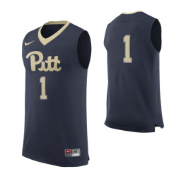 Pitt Panthers #1 Basketball Authentic College Basketball Jersey Navy
