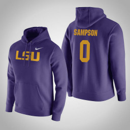 LSU Tigers #0 Brandon Sampson Men's Purple Pullover Hoodie