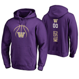 Washington Huskies #00 Custom Men's Purple College Basketball Hoodie