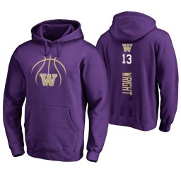 Washington Huskies #13 Hameir Wright Men's Purple College Basketball Hoodie
