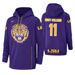 LSU Tigers #11 Kavell Bigby-Williams Men's Purple College Basketball Hoodie