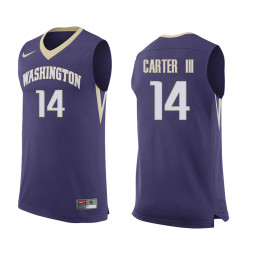 Washington Huskies #14 Michael Carter III Replica College Basketball Jersey Purple