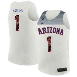 Arizona Wildcats #1 Rawle Alkins Authentic College Basketball Jersey White