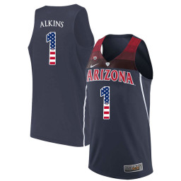 Arizona Wildcats #1 Rawle Alkins Authentic College Basketball Jersey Navy