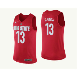 Ohio State Buckeyes #13 Andrew Dakich Authentic College Basketball Jersey Red