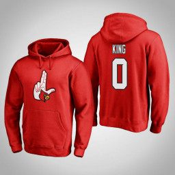 Louisville Cardinals #0 V.J. King Men's Red Pullover Hoodie