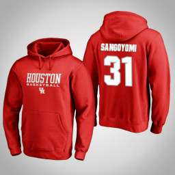 Houston Cougars #31 Valentine Sangoyomi Men's Red College Basketball Hoodie