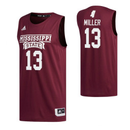 Mississippi State Bulldogs 13 Reggie Miller Authentic College Basketball Jersey Maroon
