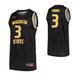 Wichita State Shockers #3 Ricky Torres Black Authentic College Basketball Jersey