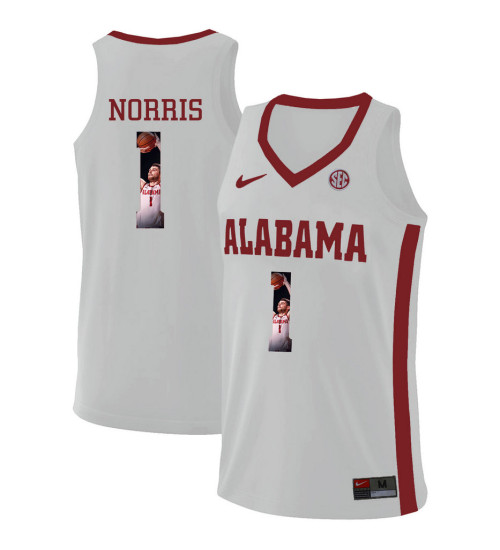 Women's Alabama Crimson Tide #1 Riley Norris Authentic College Basketball Jersey White
