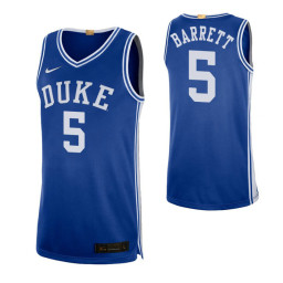 Duke Blue Devils #5 RJ Barrett Royal Authentic College Basketball Jersey