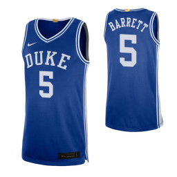 Duke Blue Devils #5 RJ Barrett Royal Authentic College Basketball Jersey