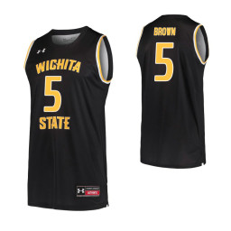 Wichita State Shockers #5 Rod Brown Black Authentic College Basketball Jersey