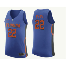 Florida Gators #22 Andrew Fava Replica College Basketball Jersey Royal
