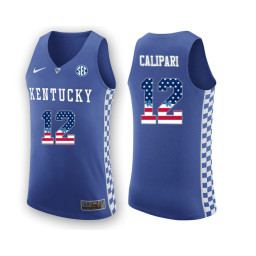 Kentucky Wildcats #12 Brad Calipari Replica College Basketball Jersey Royal