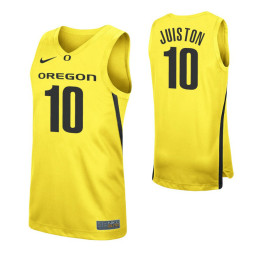Shakur Juiston Replica College Basketball Jersey Yellow Oregon Ducks