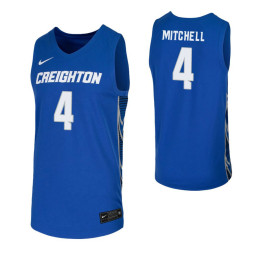 Creighton Bluejays #4 Shereef Mitchell Royal Replica College Basketball Jersey