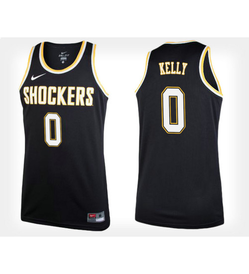 Wichita State Shockers #0 Rashard Kelly Black Alternate Authentic College Basketball Jersey