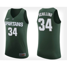 Michigan State Spartans #34 Gavin Schilling Green Home Authentic College Basketball Jersey