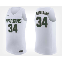 Michigan State Spartans #34 Gavin Schilling White Road Authentic College Basketball Jersey