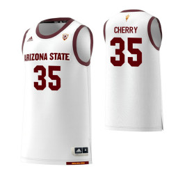 Women's Arizona State Sun Devils #35 Taeshon Cherry White Authentic College Basketball Jersey