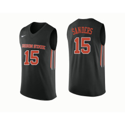Oregon State Beavers #15 Tanner Sanders Replica College Basketball Jersey Black