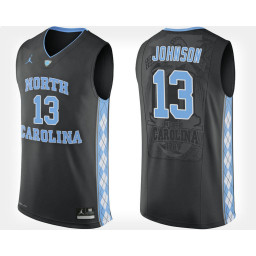 North Carolina Tar Heels #13 Cameron Johnson Black Alternate Authentic College Basketball Jersey